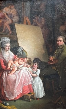 2023 – Ritratto dell\'artista nello studio, con moglie e figli